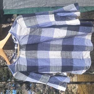 Ro & De Plaid Bow Back Blouse XS